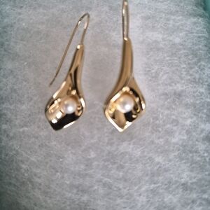 Ross-Simons Gold and Pearl Teardrop Earrings